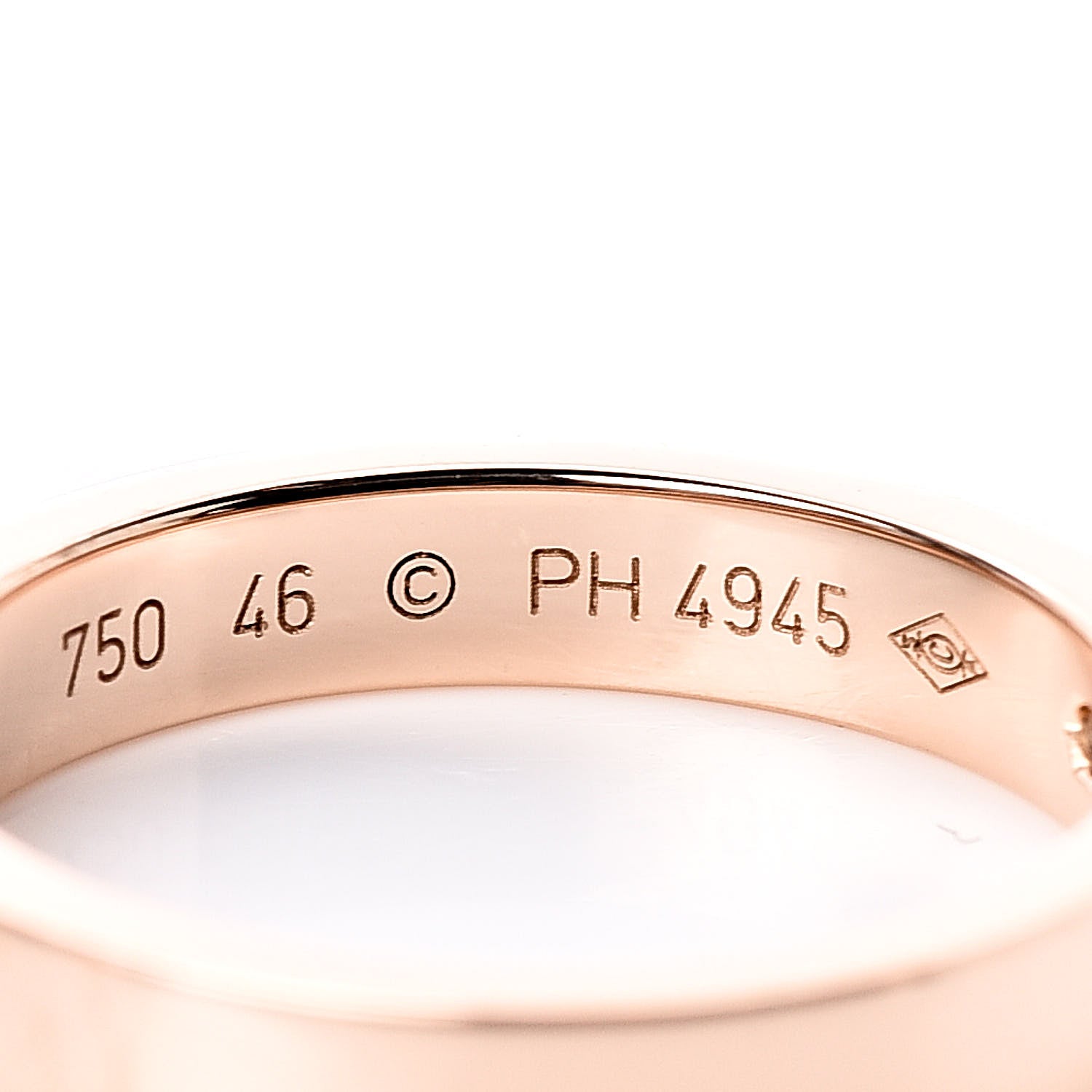 Cartier 18K Pink Gold Diamond 3mm C De Wedding Band Ring 46 3.75 4 of 4