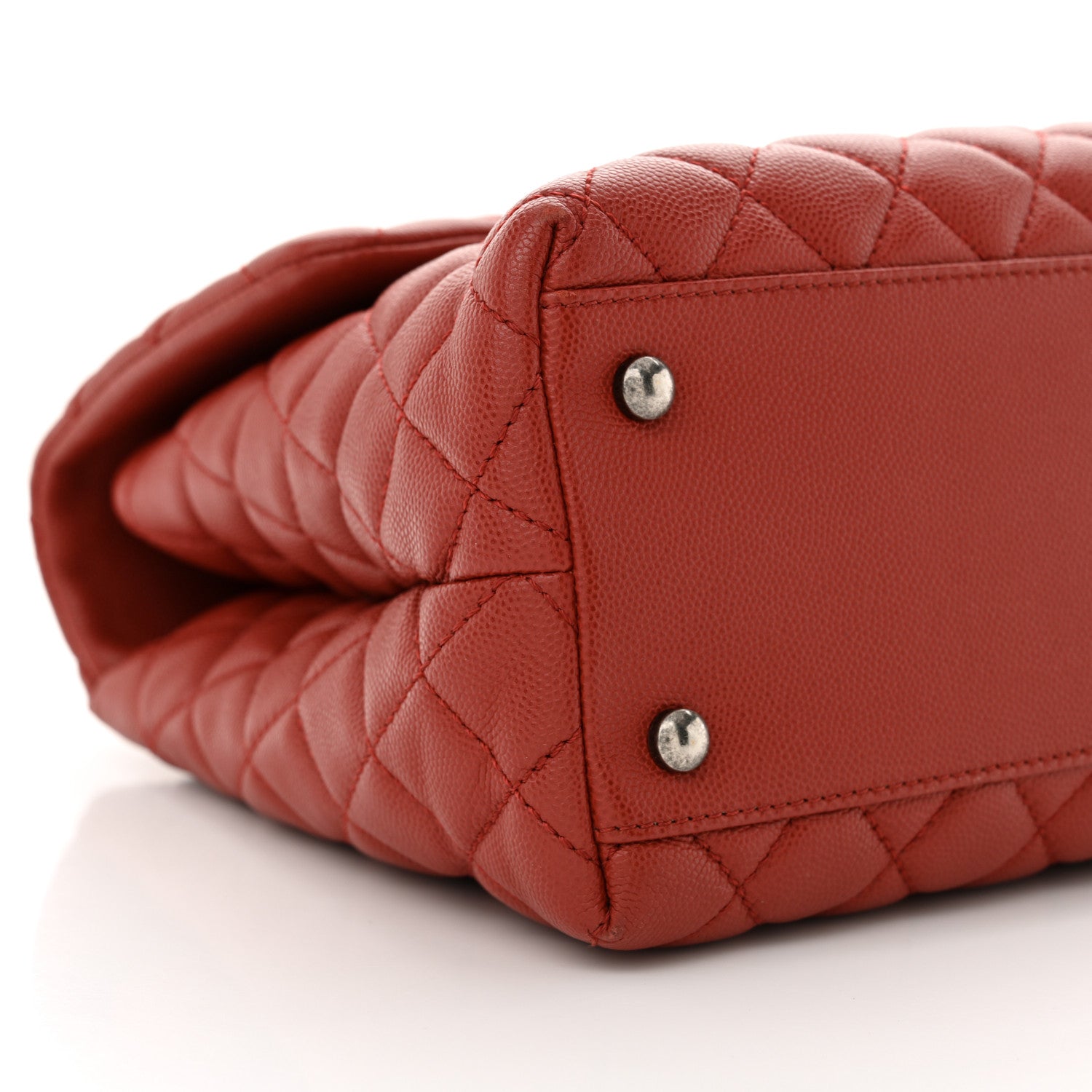 Chanel Caviar Quilted Medium Coco Handle Flap Dark Red 9 of 15