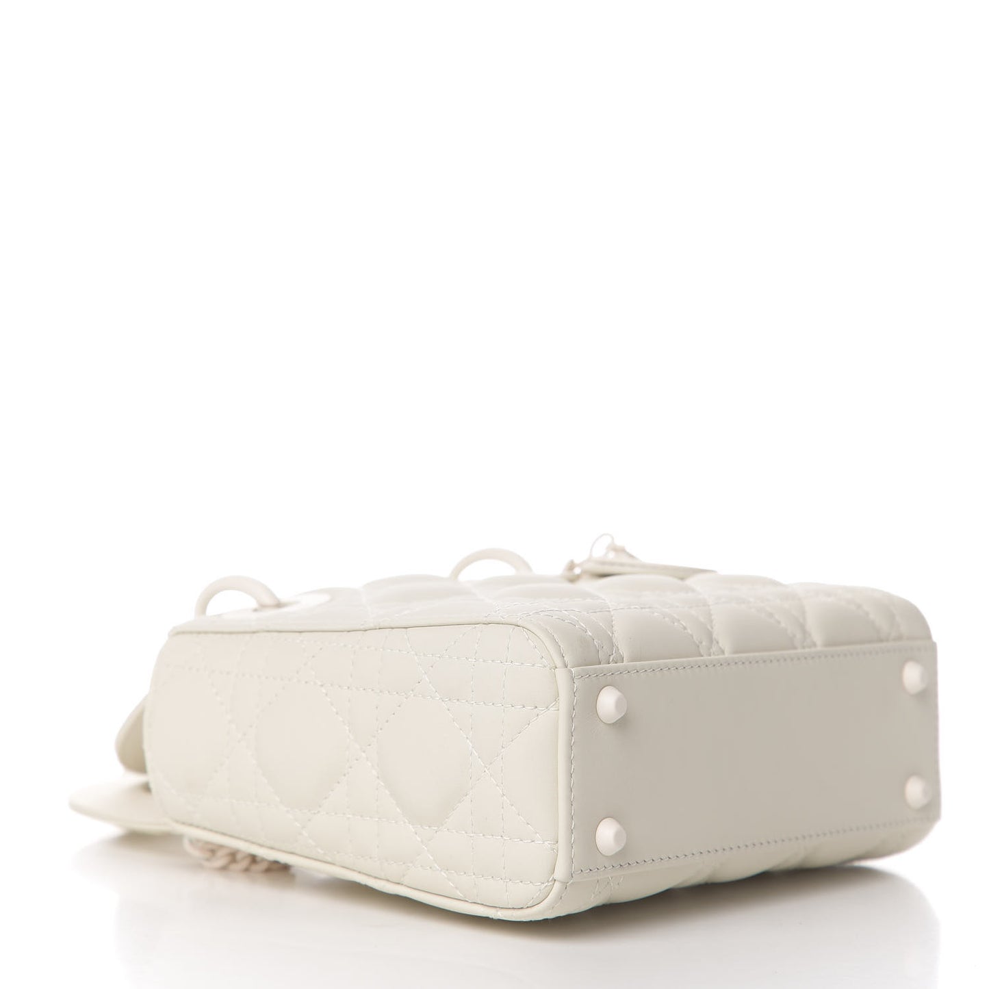 Ultra Matte Calfskin Cannage Mini Lady Dior White
