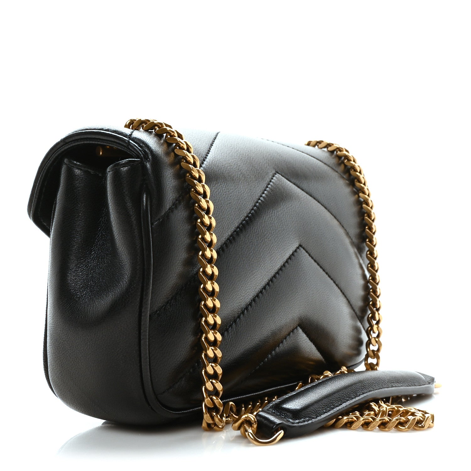 Saint Laurent Lambskin Chevron Quilted Mini Loulou Black 3 of 10