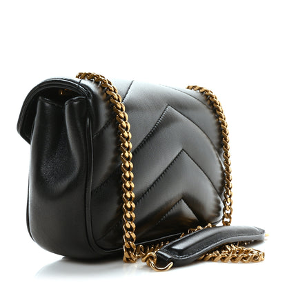 Saint Laurent Lambskin Chevron Quilted Mini Loulou Black 3 of 10