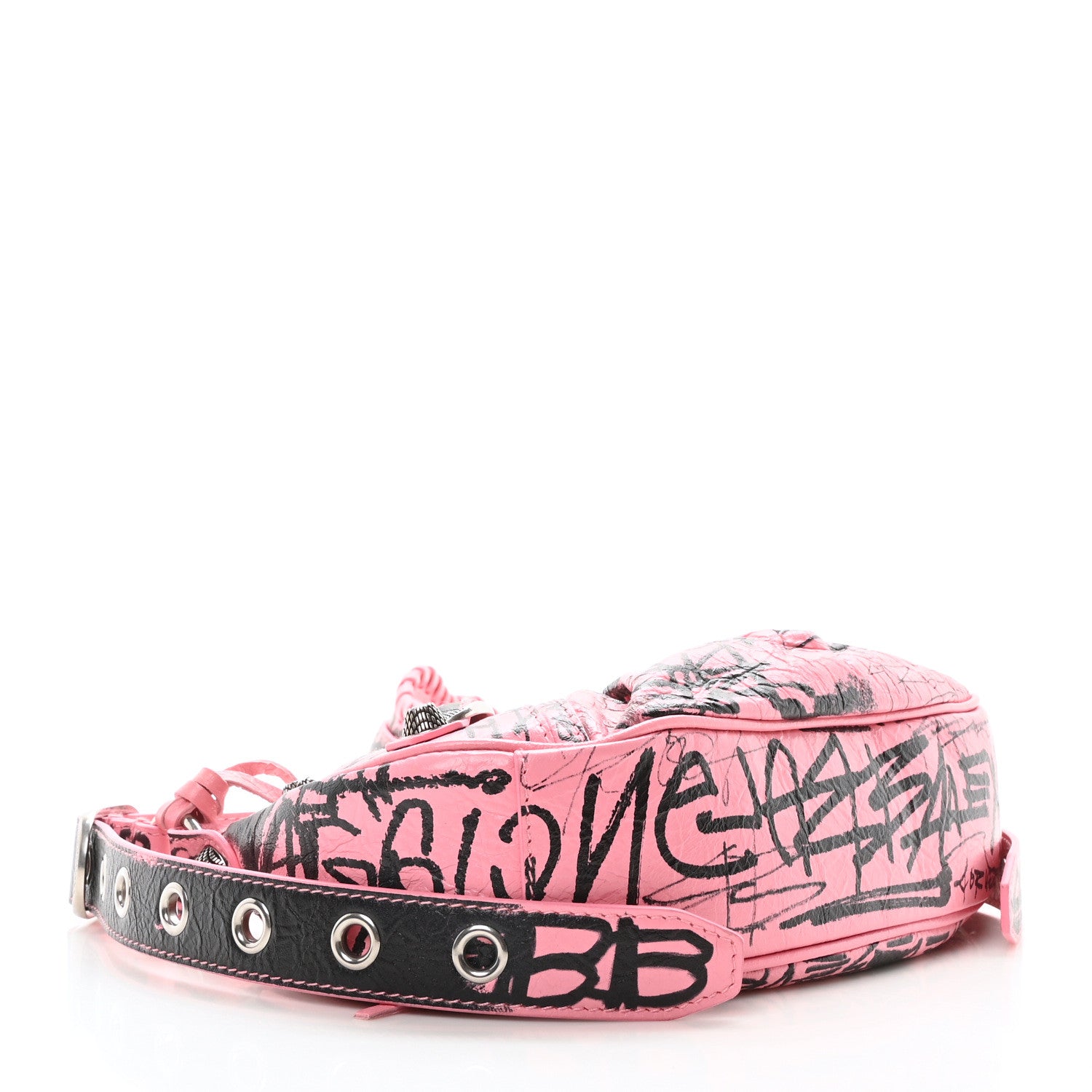 Balenciaga Agneau Arena Graffiti Le Cagole Shoulder Bag XS Sweet Pink 4 of 11