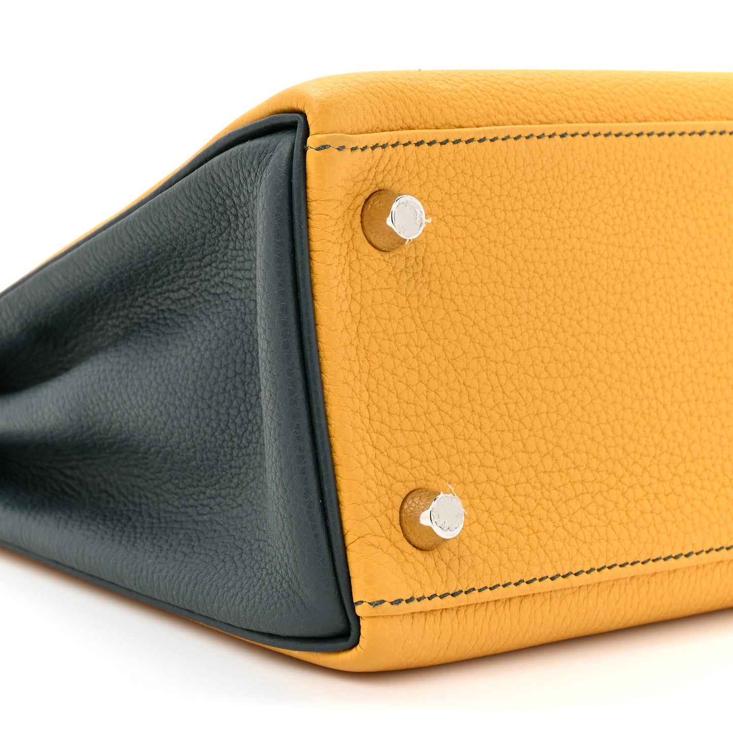 Togo Horseshoe Kelly Retourne 25 Jaune Ambre Vert Cypress