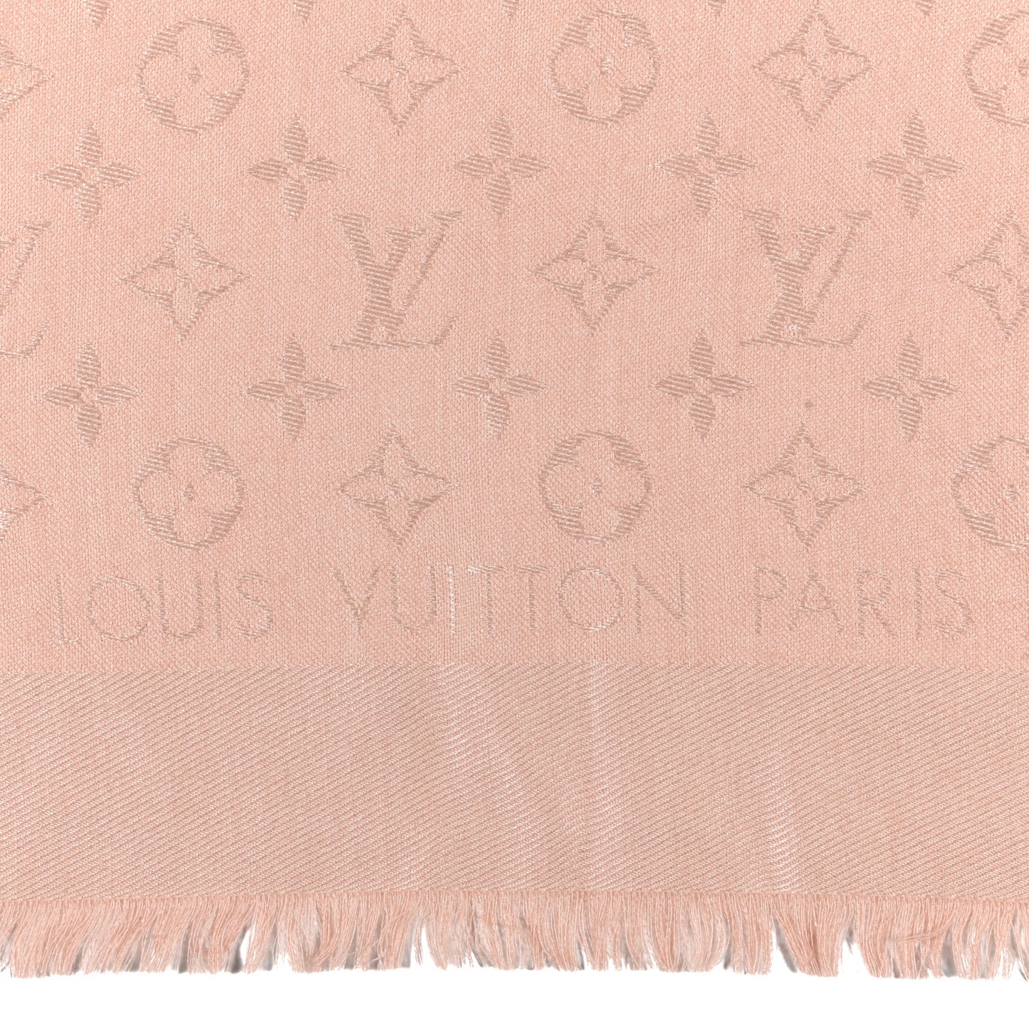 Silk Wool Monogram Shawl Rose