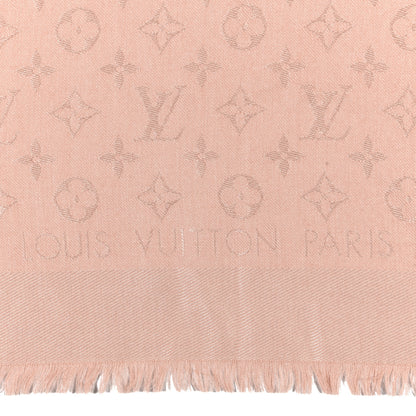 Louis Vuitton Silk Wool Monogram Shawl Rose 2 of 4