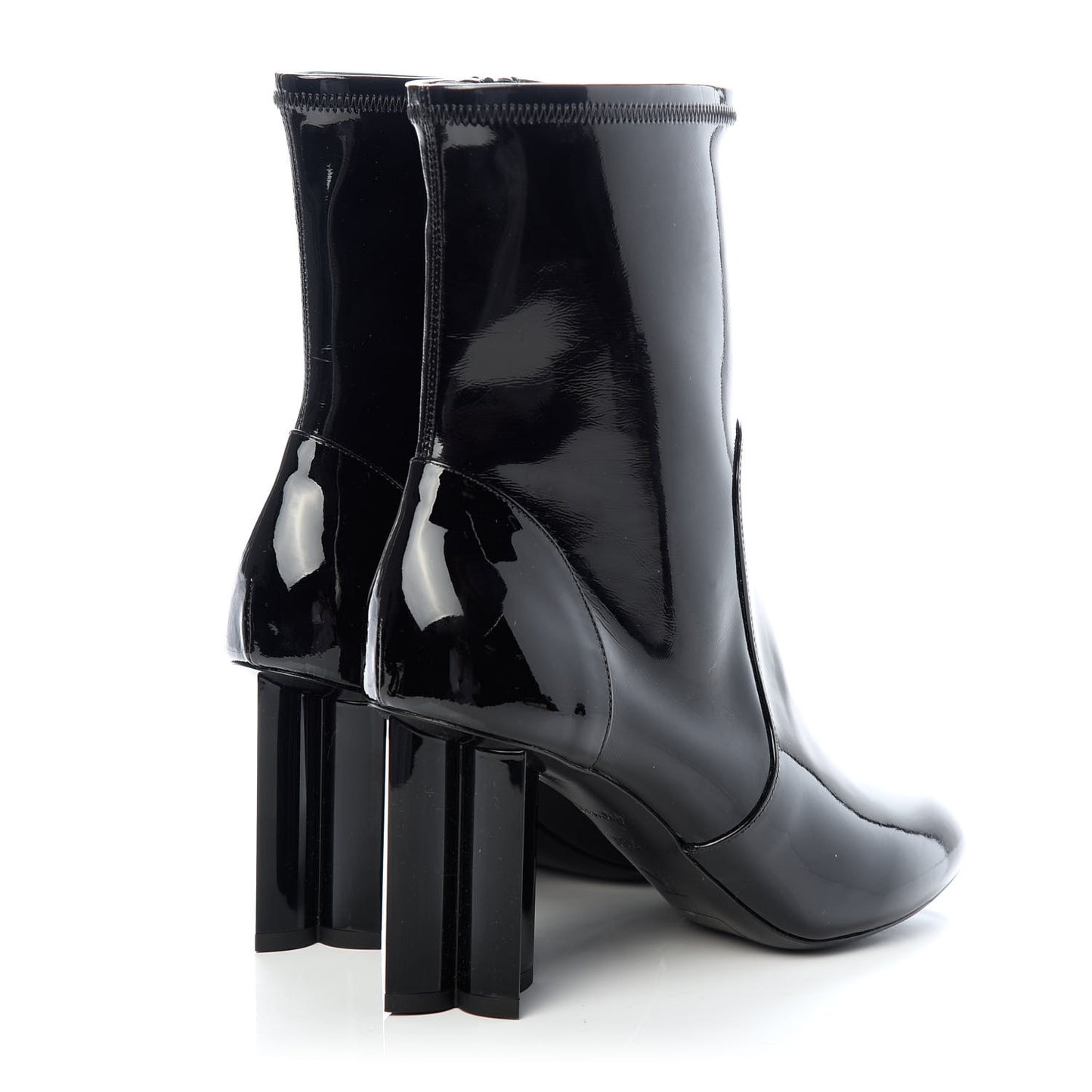 Patent Silhouette Ankle Boots 38.5 Black