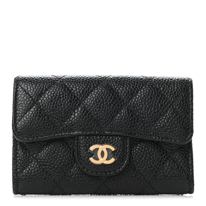 Chanel Caviar Quilted Flap Card Holder Wallet Black 1 of 8