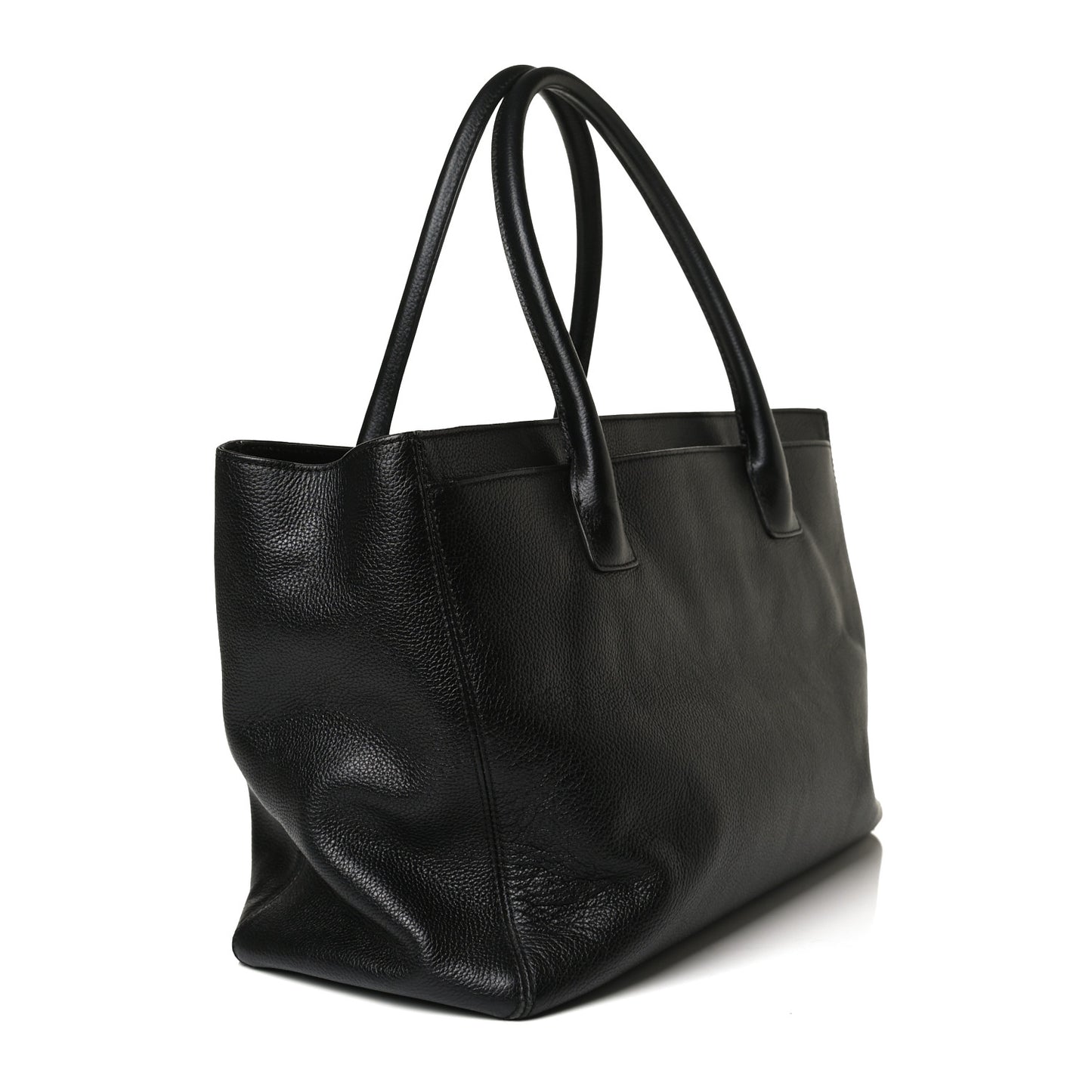 Calfskin Cerf Executive Shopper Tote Black