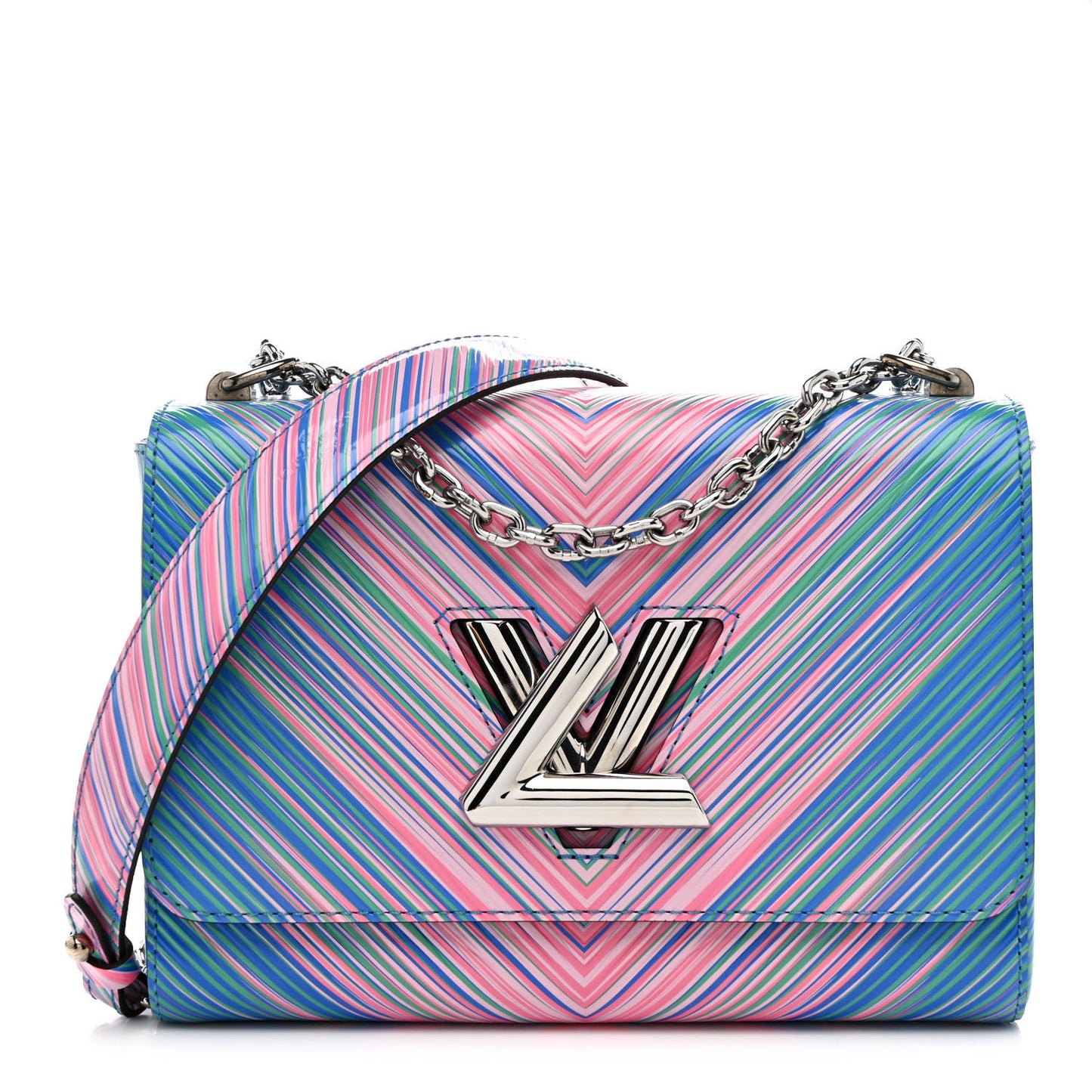 Epi Tropical Twist Shoulder Bag MM Blue Rose