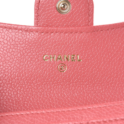 Chanel Metallic Caviar Quilted Flap Card Holder Pink 6 of 9