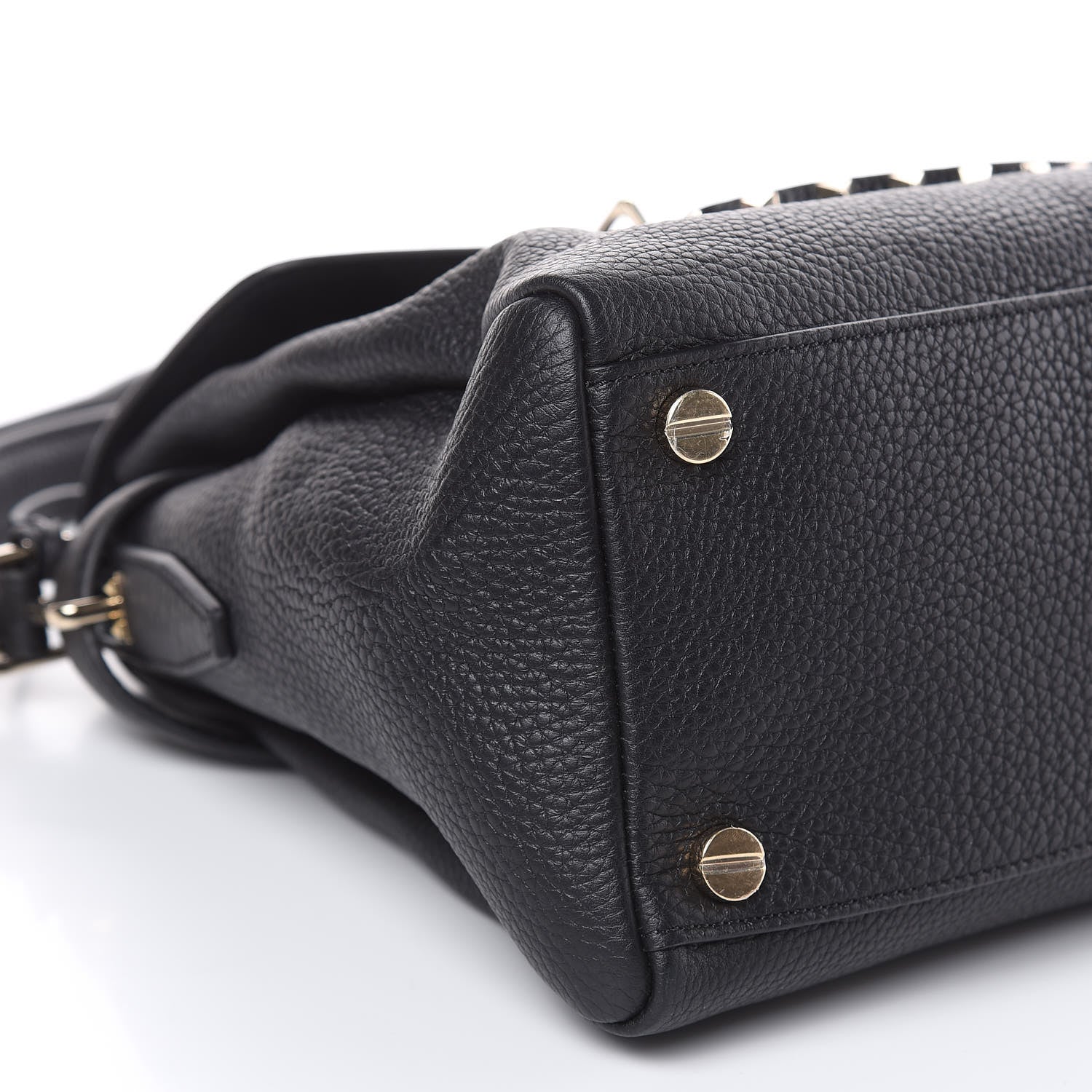 Valentino Garavani Grained Lagun Calfskin Rockstud Twiny Top Handle Bag Black 9 of 10