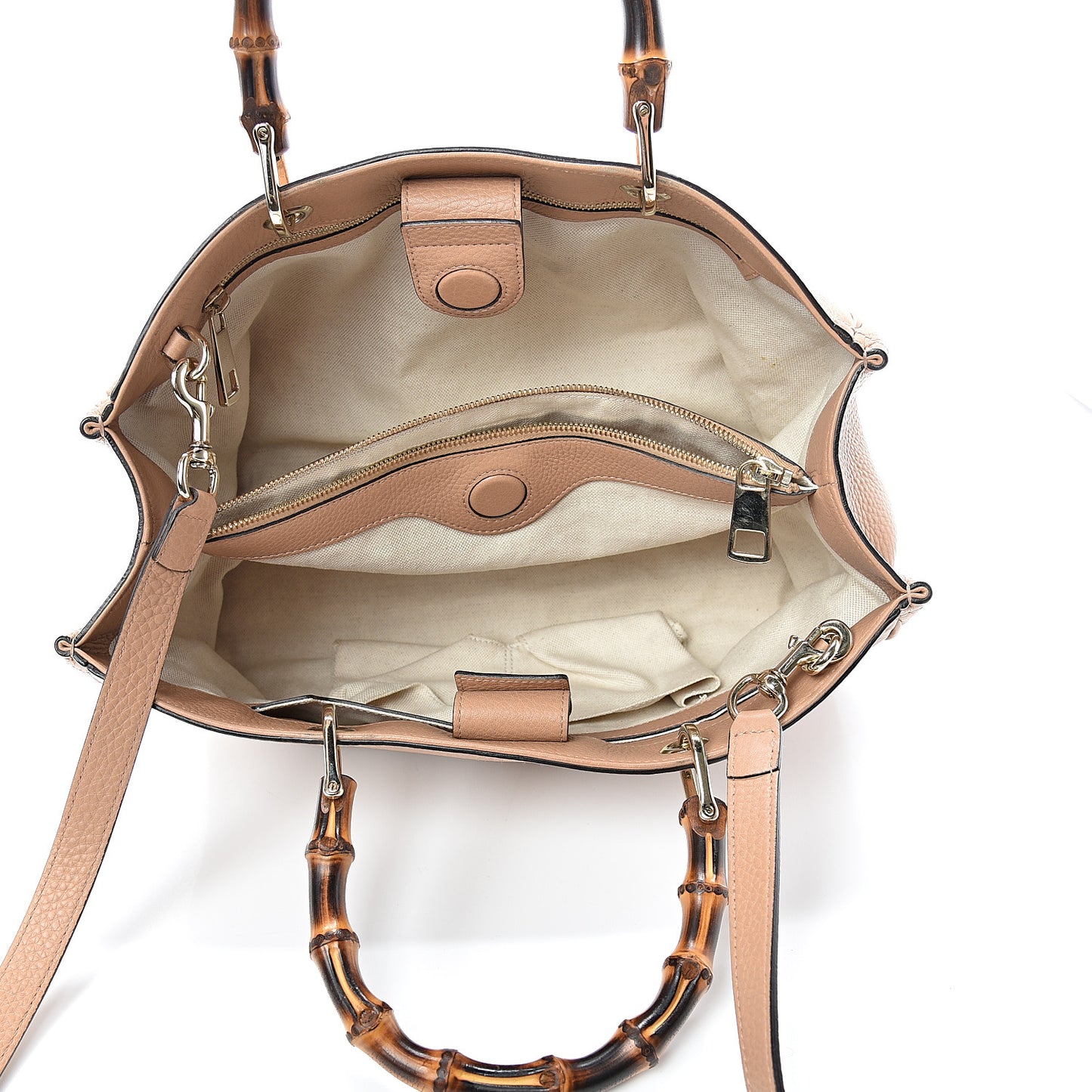 Pebbled Calfskin Medium Bamboo Shopper Tote Camelia