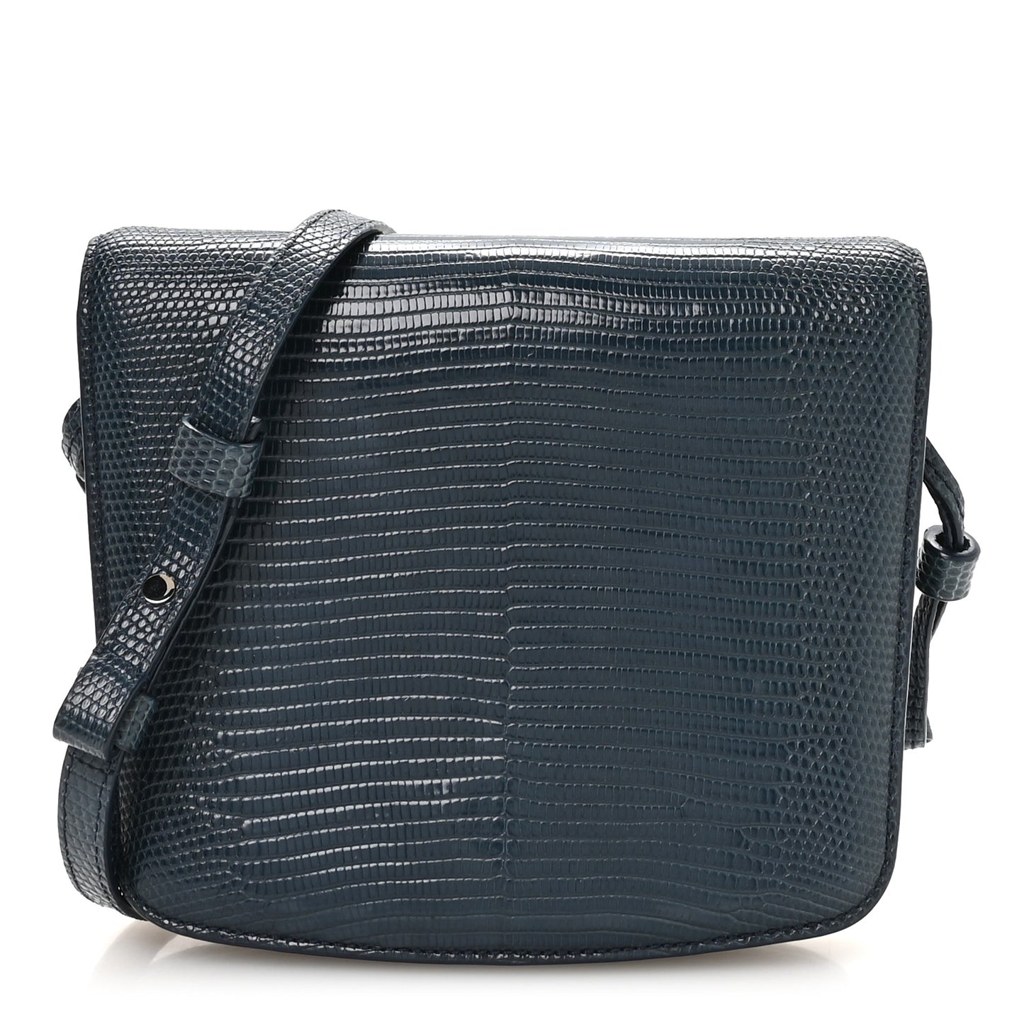 Lizard Large Julien Shoulder Bag Navy