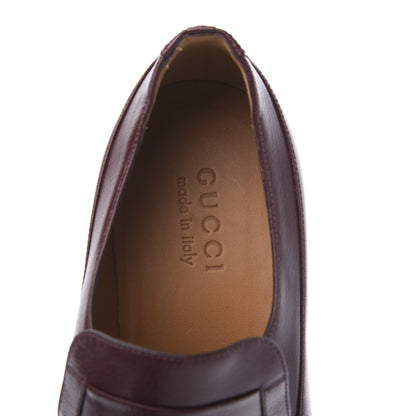 Gucci Goatskin Mens Chain Mid Heel Loafers 8 Burgundy 7 of 11