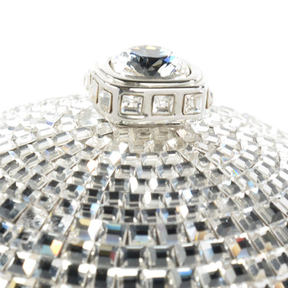 Judith Leiber Swarovski Crystal Disco Ball Minaudiere Clutch Silver 3 of 6