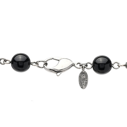 Chanel Ruthenium Pearl Beaded CC Long Necklace Black 5 of 5