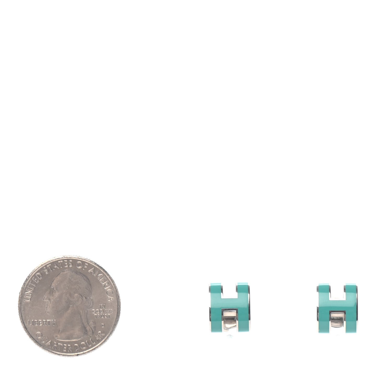 Palladium Lacquered Pop H Earrings Emerald
