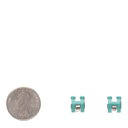 Hermes Palladium Lacquered Pop H Earrings Emerald 2 of 3