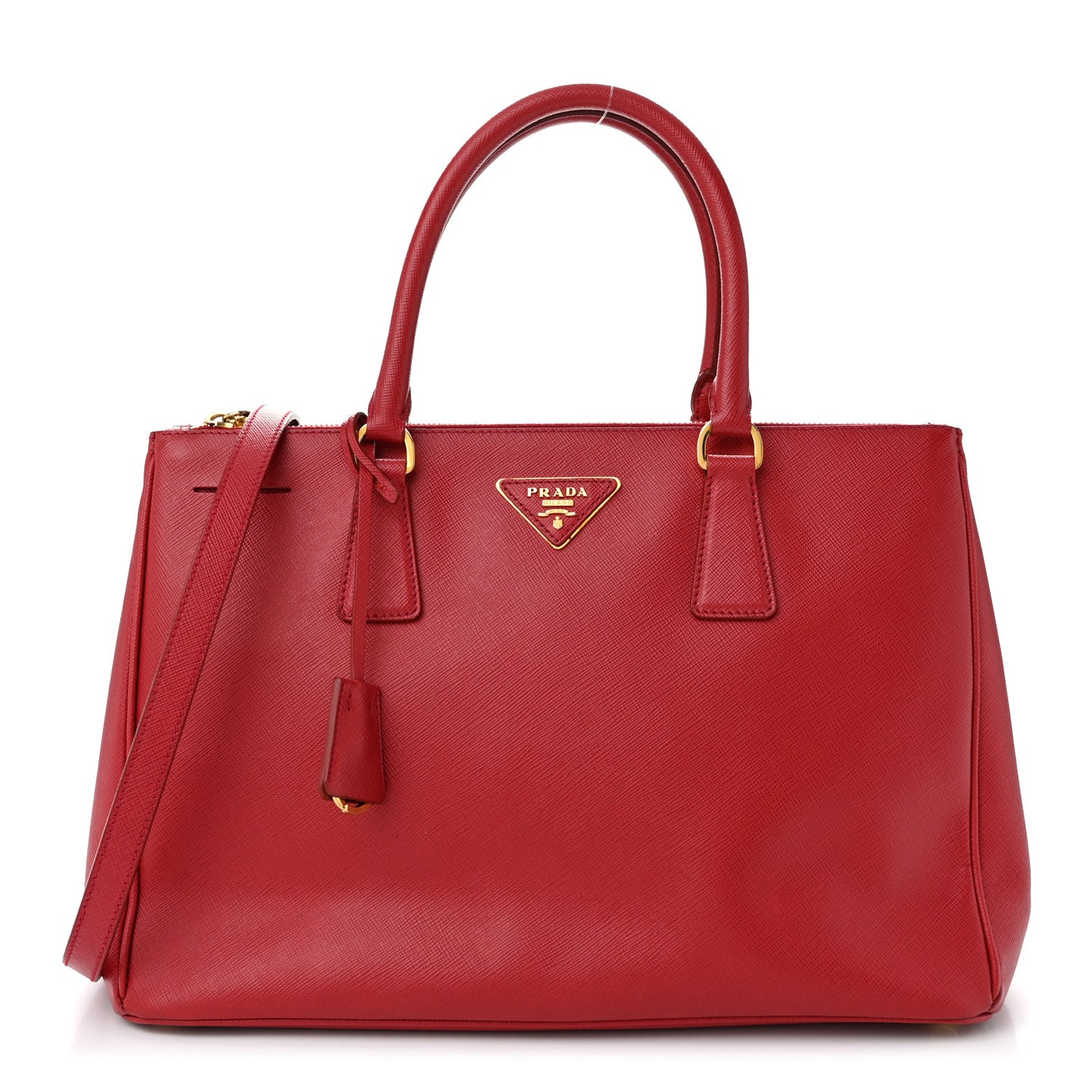 Saffiano Medium Galleria Double Zip Tote Fuoco