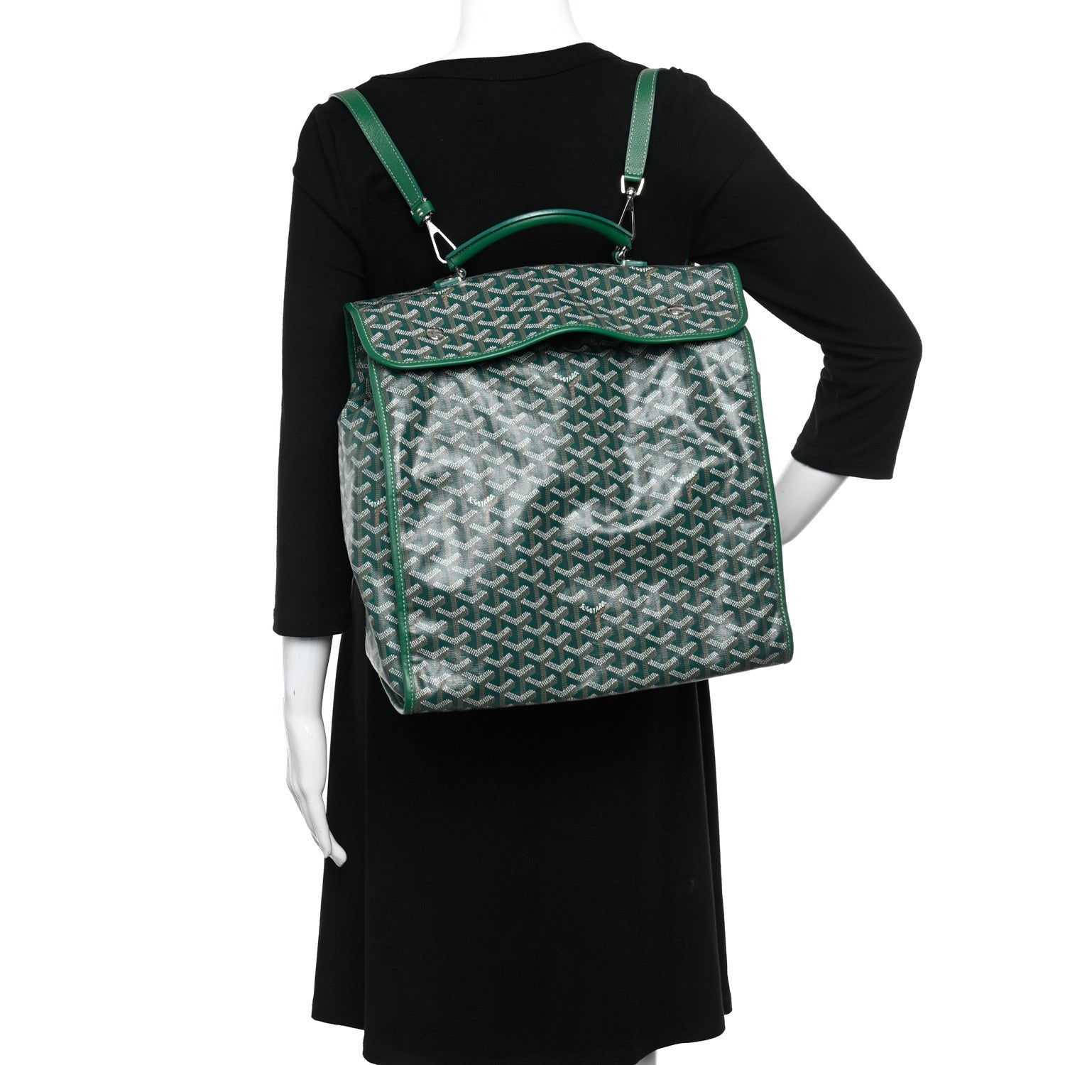 Goyard Goyardine Saint Leger Soft Briefcase Backpack Green 2 of 10