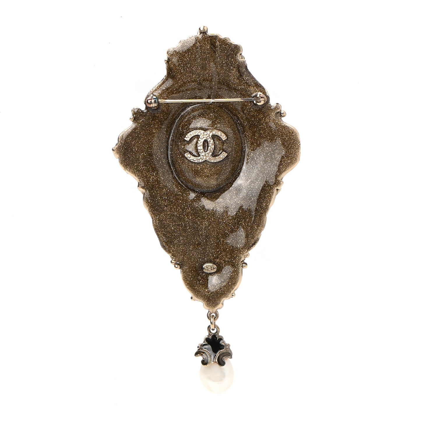 Gripoix Pearl Brooch Aged Gold