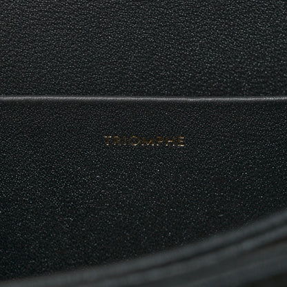 Celine Shiny Calfskin Medium Triomphe Shoulder Bag Black 7 of 10
