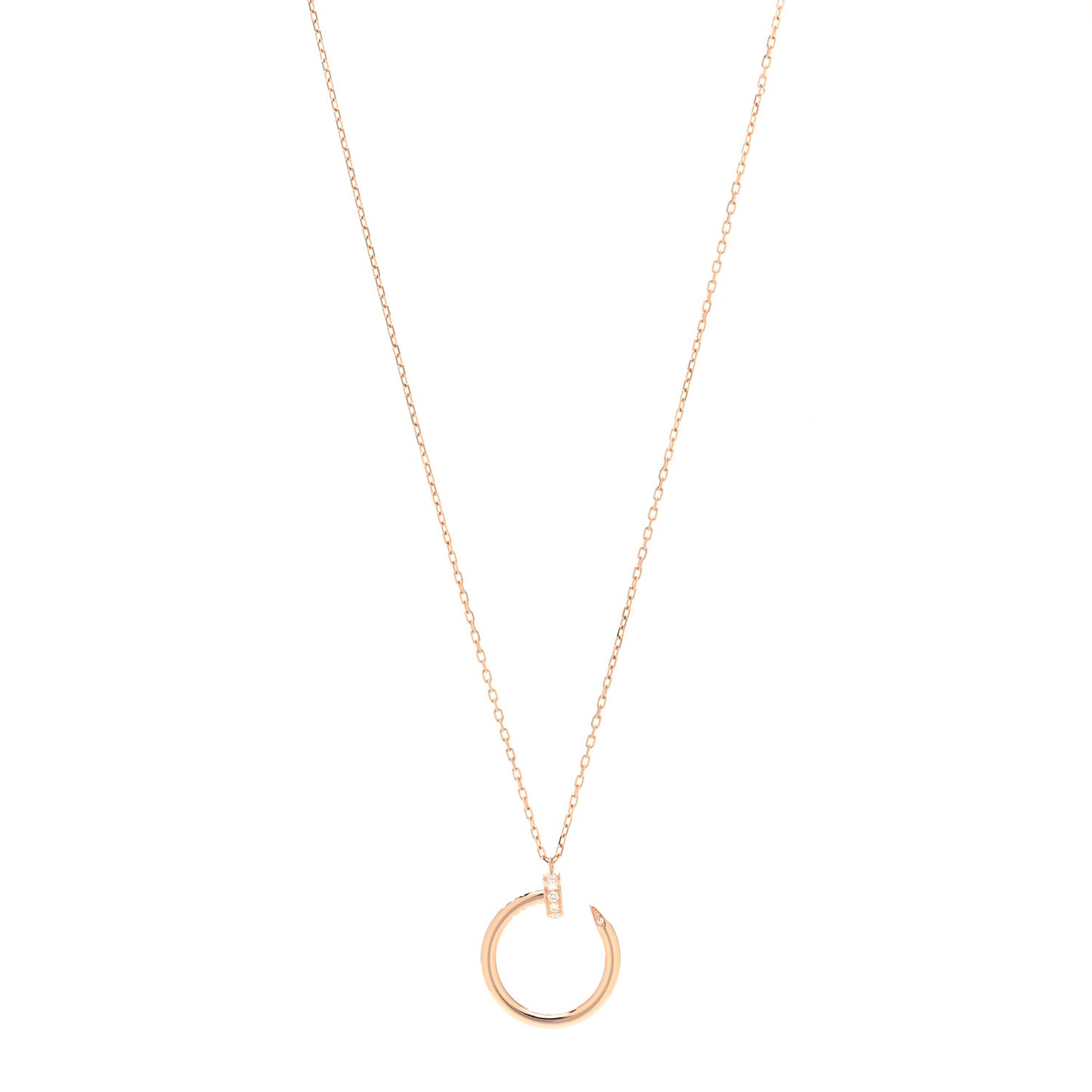 18K Pink Gold Diamond Juste Un Clou Pendant Necklace