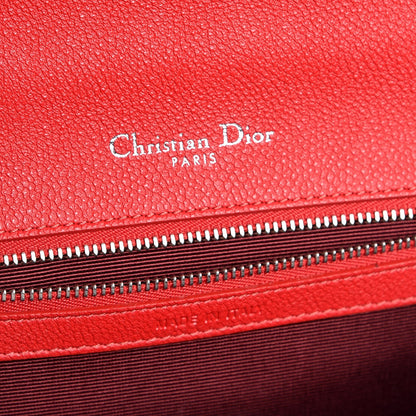 Christian Dior Grained Calfskin Medium Diorama Flap Bag Red 6 of 8