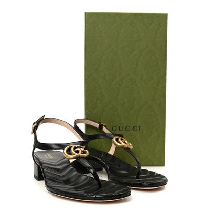 Gucci Nappa Matelasse Double G 35mm Thong Sandals 38.5 Black 9 of 9