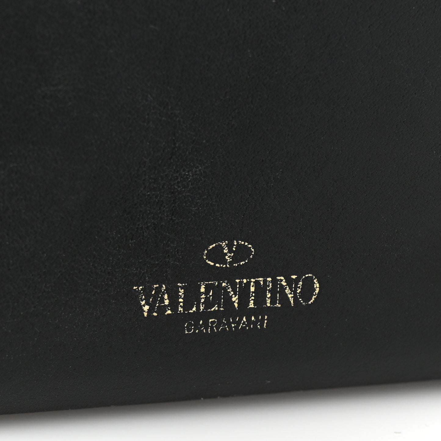 Vitello Rockstud Flap Wallet on Chain Black