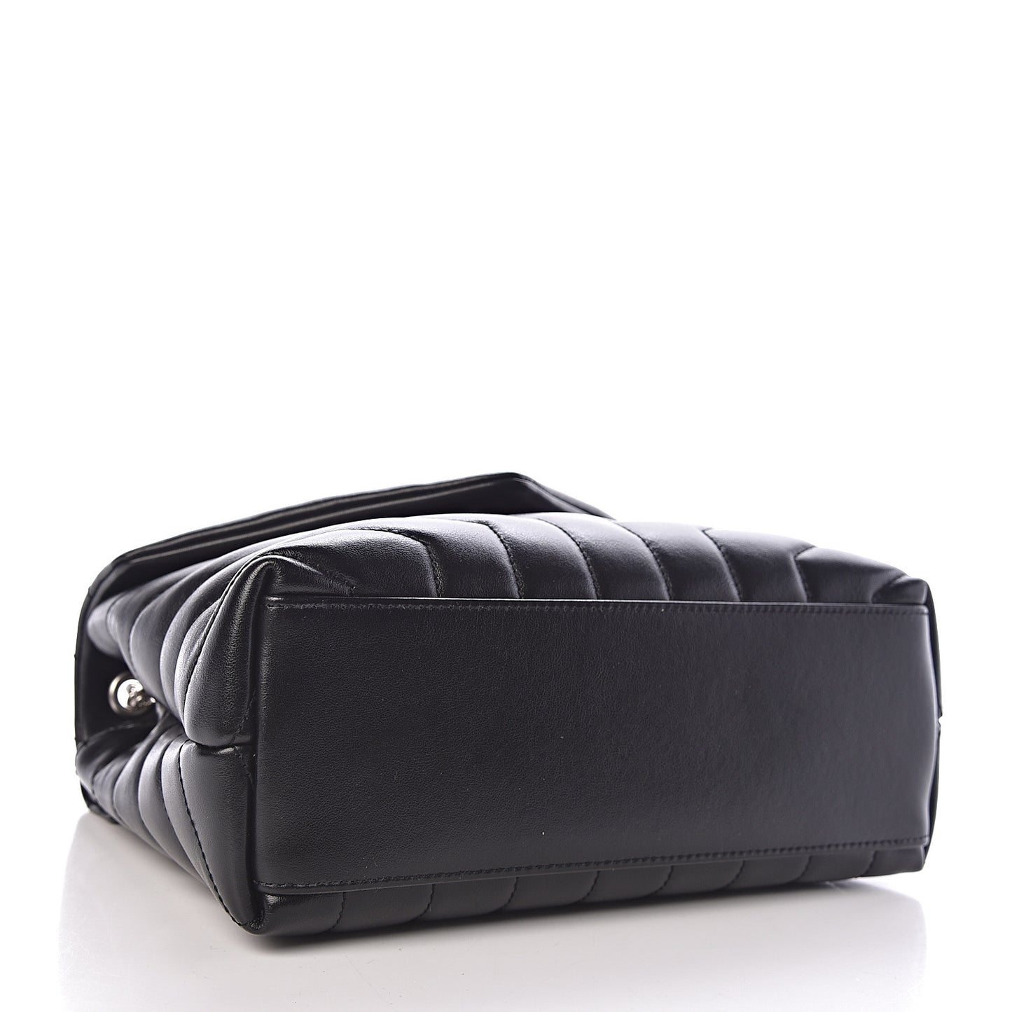 Calfskin Y Quilted Monogram Small Loulou Chain Satchel Black