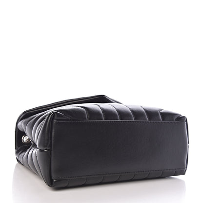 Saint Laurent Calfskin Y Quilted Monogram Small Loulou Chain Satchel Black 4 of 10