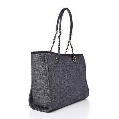 Chanel Lurex Boucle Small Deauville Tote Black 3 of 10
