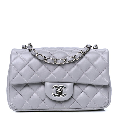 Chanel Lambskin Quilted Mini Rectangular Flap Grey 1 of 4