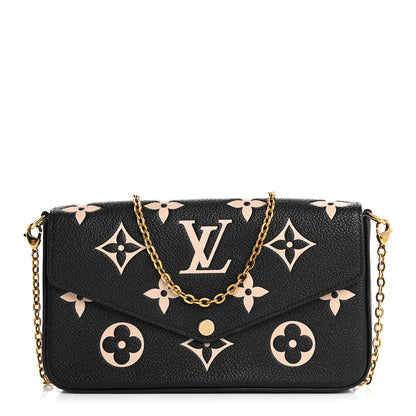 Louis Vuitton Empreinte Monogram Giant Felicie Pochette Black Beige 1 of 14
