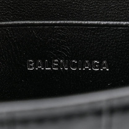 Balenciaga Shiny Calfskin Monochrome Crocodile Embossed Hourglass Top Handle Bag Mini Black 6 of 11