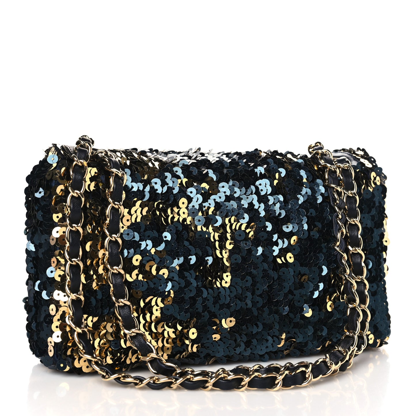 Sequin Summer Night Flap Black Gold