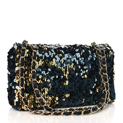 Chanel Sequin Summer Night Flap Black Gold 3 of 10