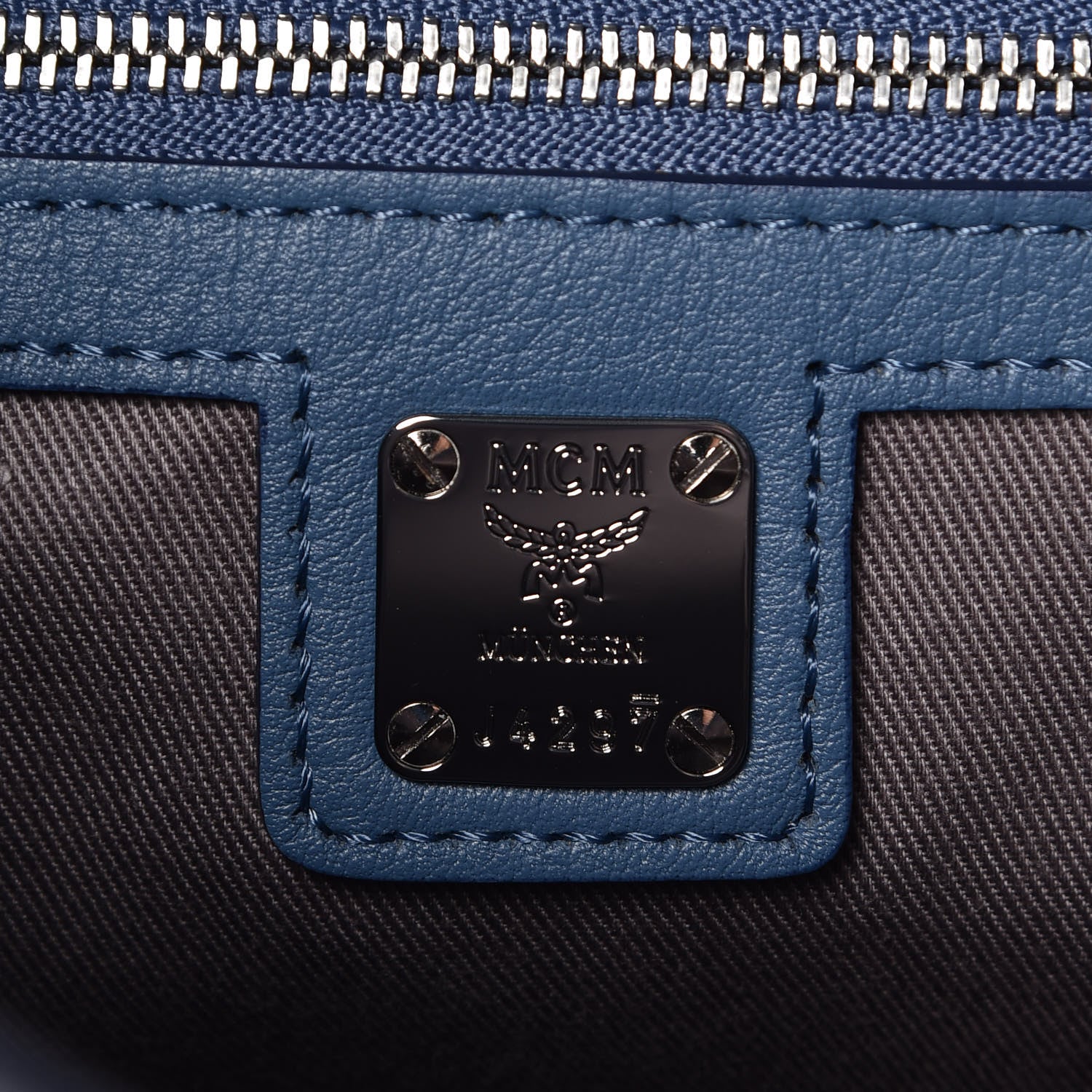 MCM Calfskin Ottomar Monogram Large Klara Hobo Luft Blue 9 of 11