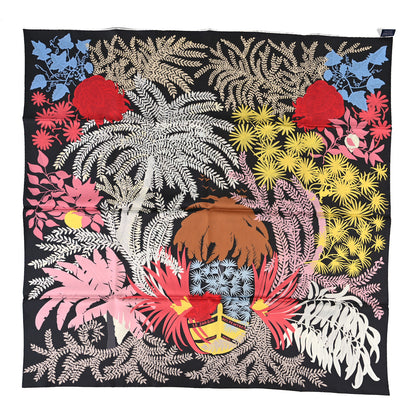 Hermes Silk Le Jardin Des Peintres Double Face Scarf 90 Marine Clair Rose Pale Vert 2 of 4
