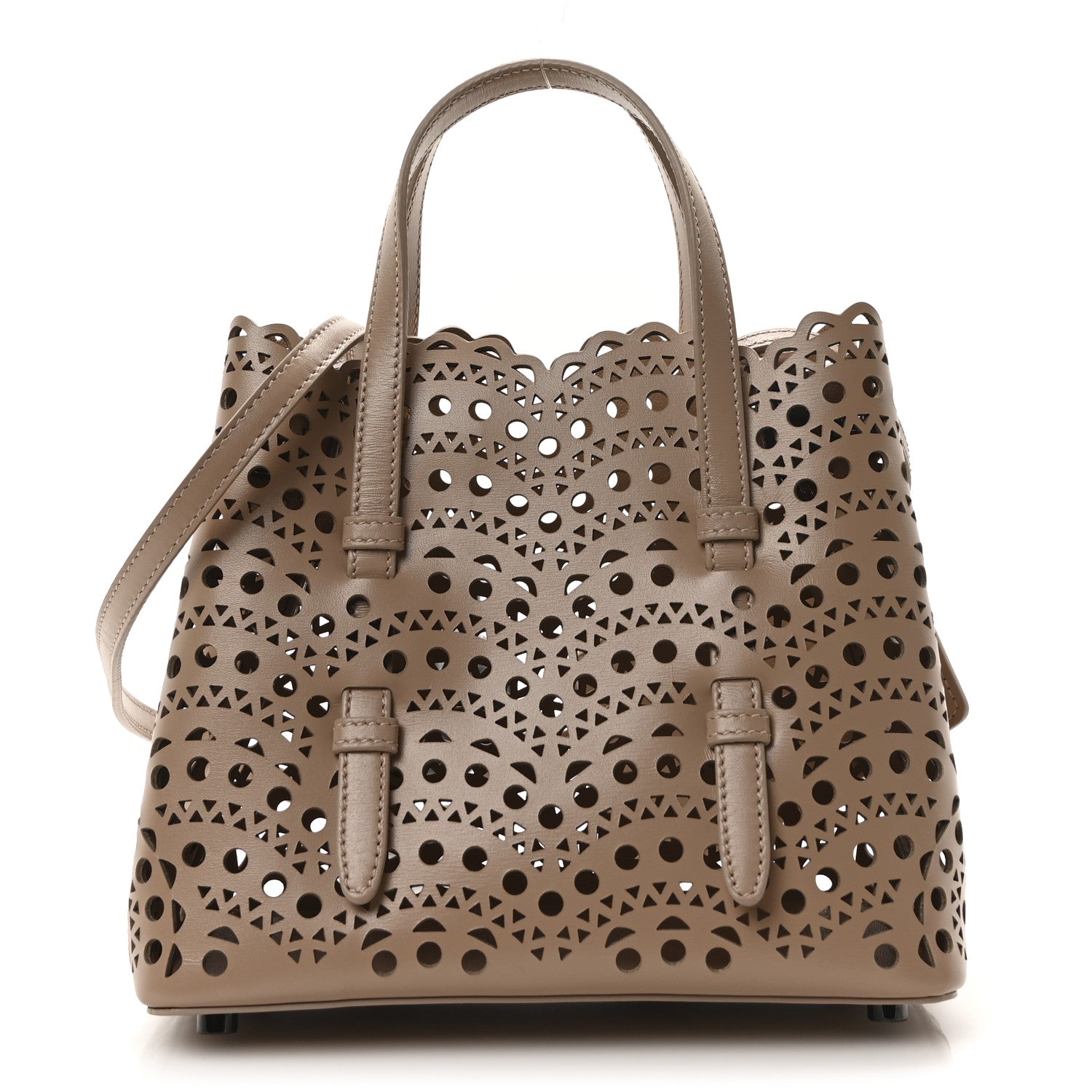 Alaia Calfskin Vienne Wave Mina 25 Bag Sable 1 of 10