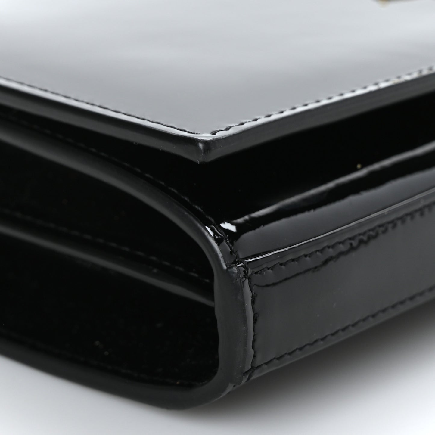 Patent Calfskin Monogram Kate Wallet On Chain Black