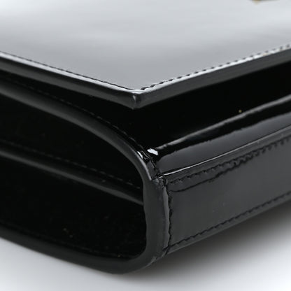 Saint Laurent Patent Calfskin Monogram Kate Wallet On Chain Black 7 of 8