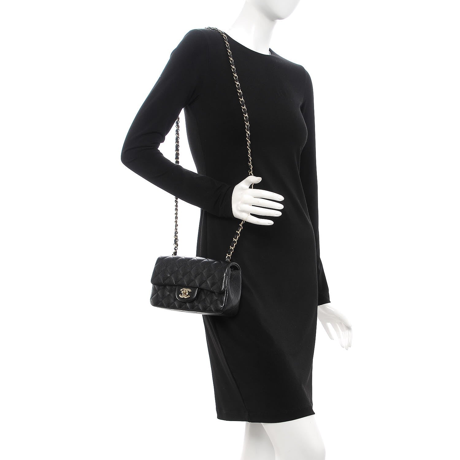 Chanel Caviar Quilted Mini Rectangular Flap Black 2 of 8