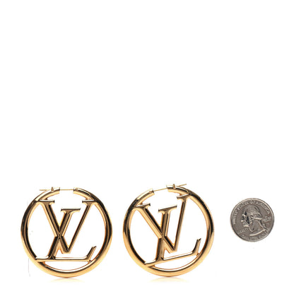 Louis Vuitton Metal Louise Hoop Earrings Gold 2 of 5