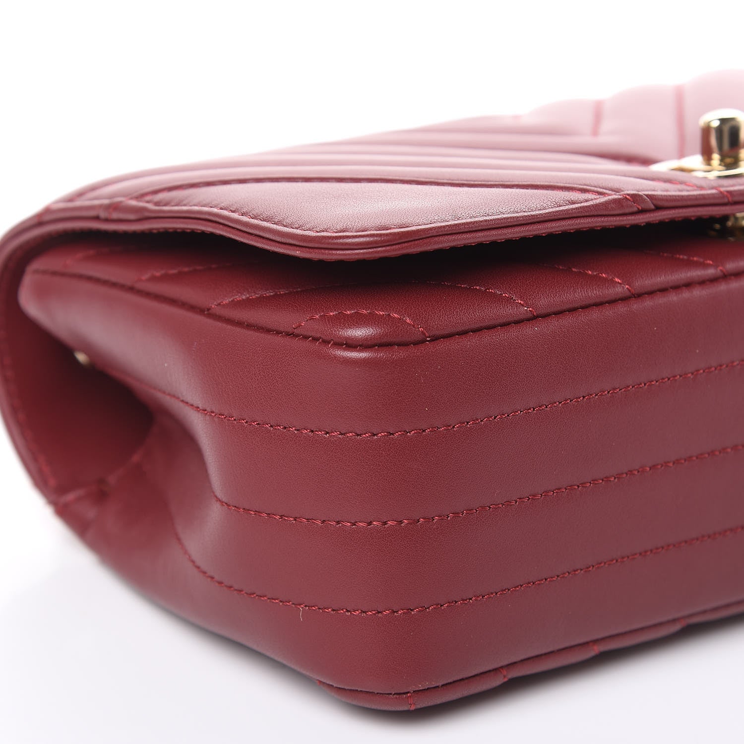 Chanel Calfskin Chevron Quilted Mini Statement Flap Burgundy 8 of 16