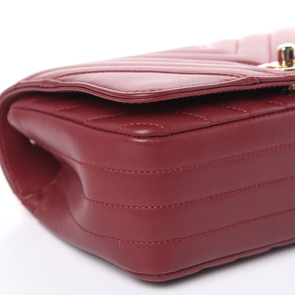 Chanel Calfskin Chevron Quilted Mini Statement Flap Burgundy 8 of 16