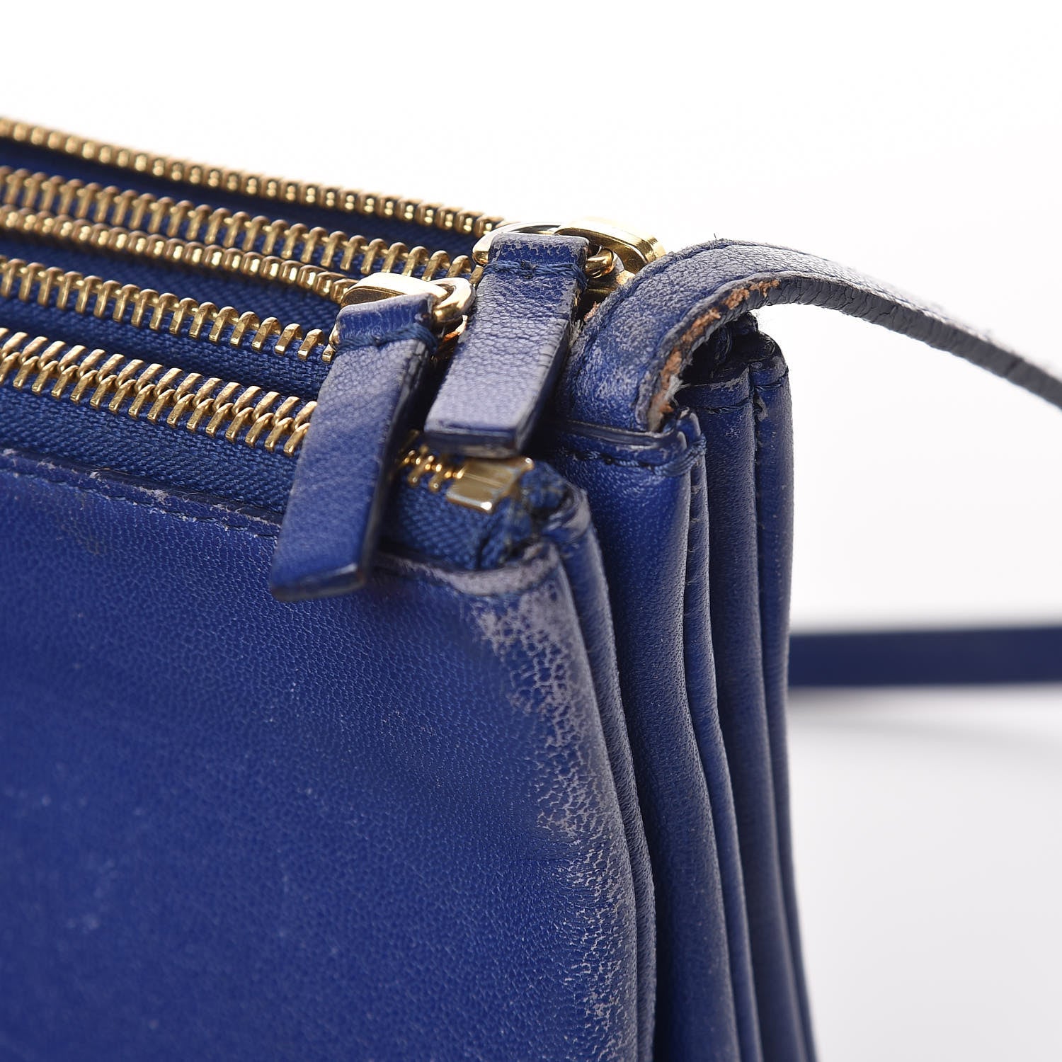 Celine Lambskin Small Trio Crossbody Bag Violet Blue 12 of 15