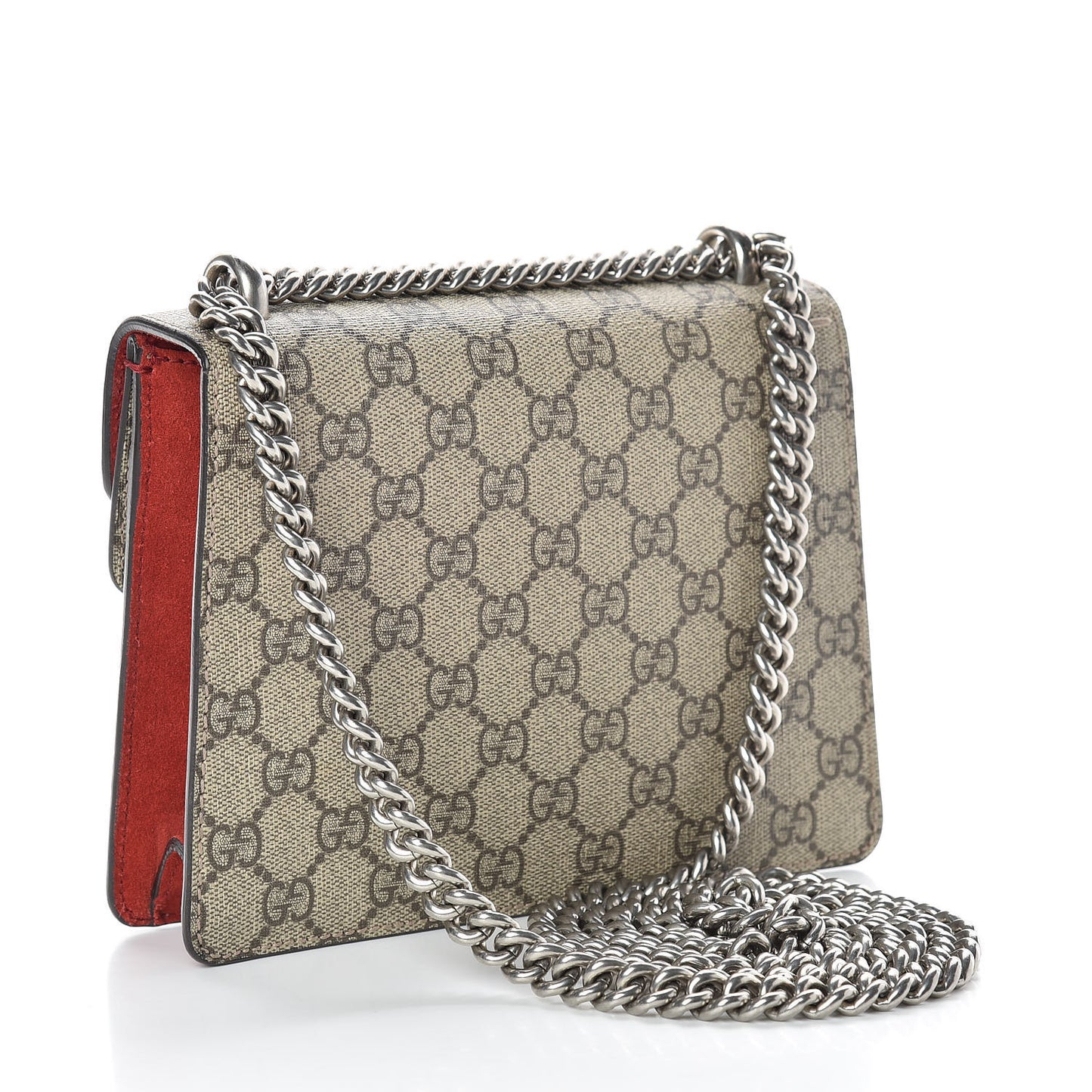 GG Supreme Monogram Mini Dionysus Shoulder Bag Hibiscus Red