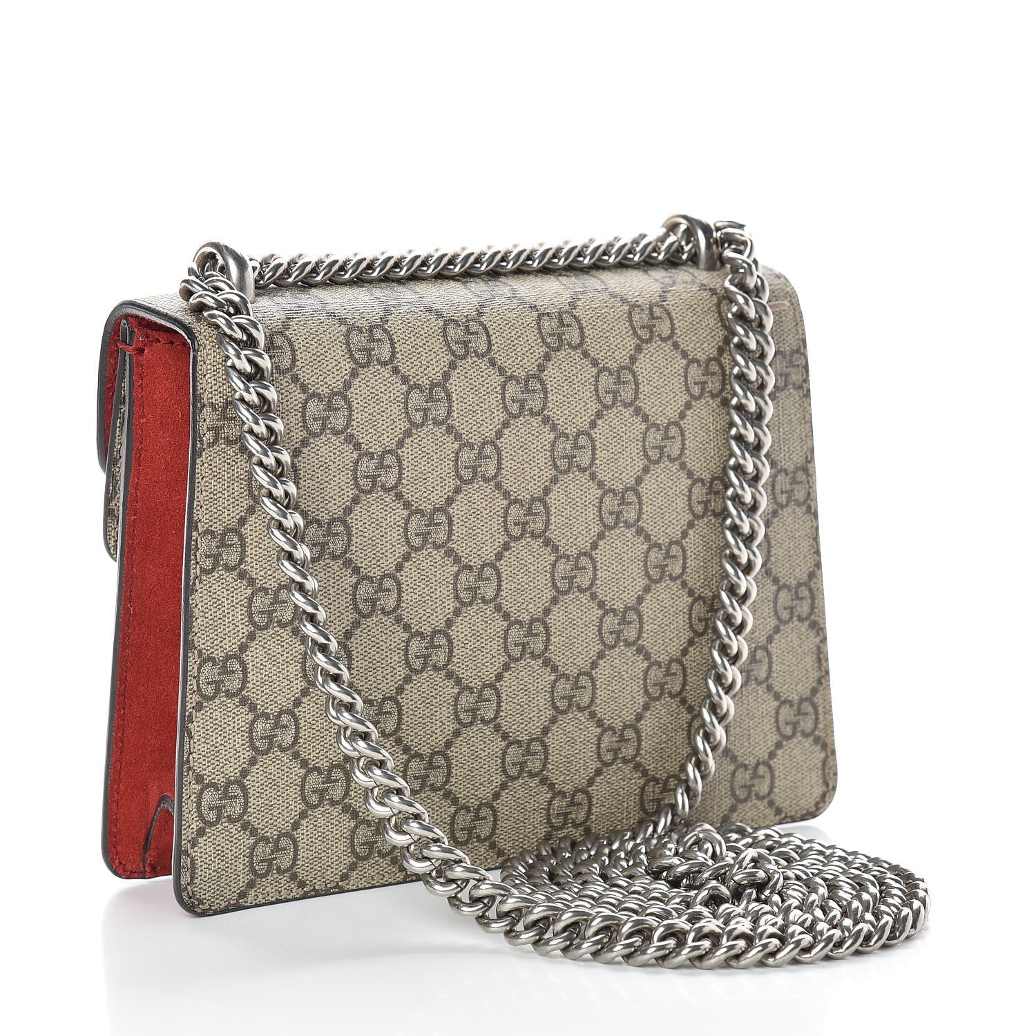 Gucci GG Supreme Monogram Mini Dionysus Shoulder Bag Hibiscus Red 3 of 13